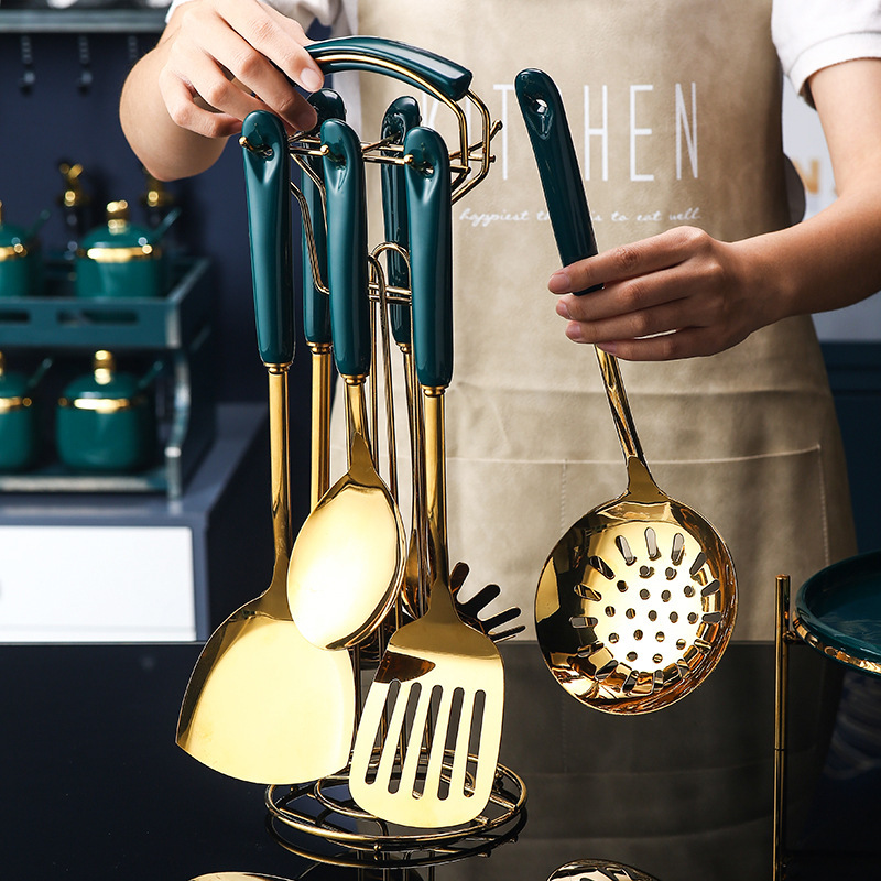 6-Piece Silicone Kitchen Utensil Set with Stainless Steel Handles - Image 4