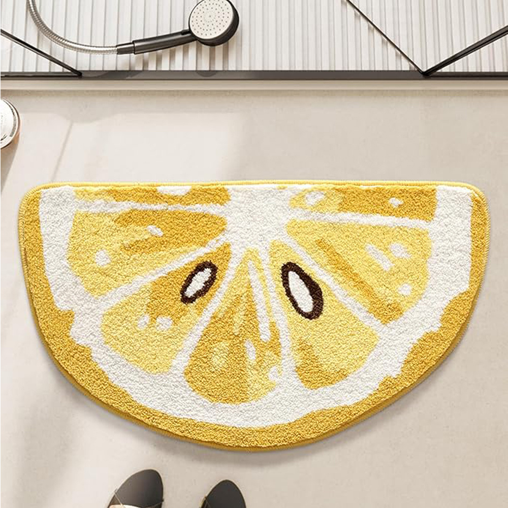 Lemon Shaped Non-Slip Microfiber Bath Rug for Bathroom - Image 5