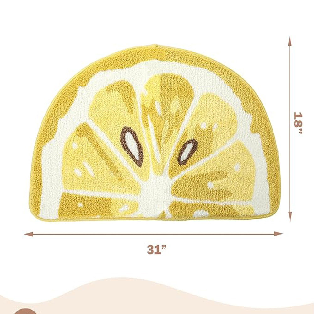 Lemon Shaped Non-Slip Microfiber Bath Rug for Bathroom - Image 3