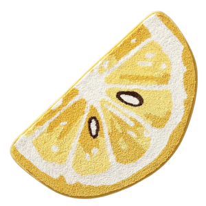 Lemon Shaped Non-Slip Microfiber Bath Rug for Bathroom