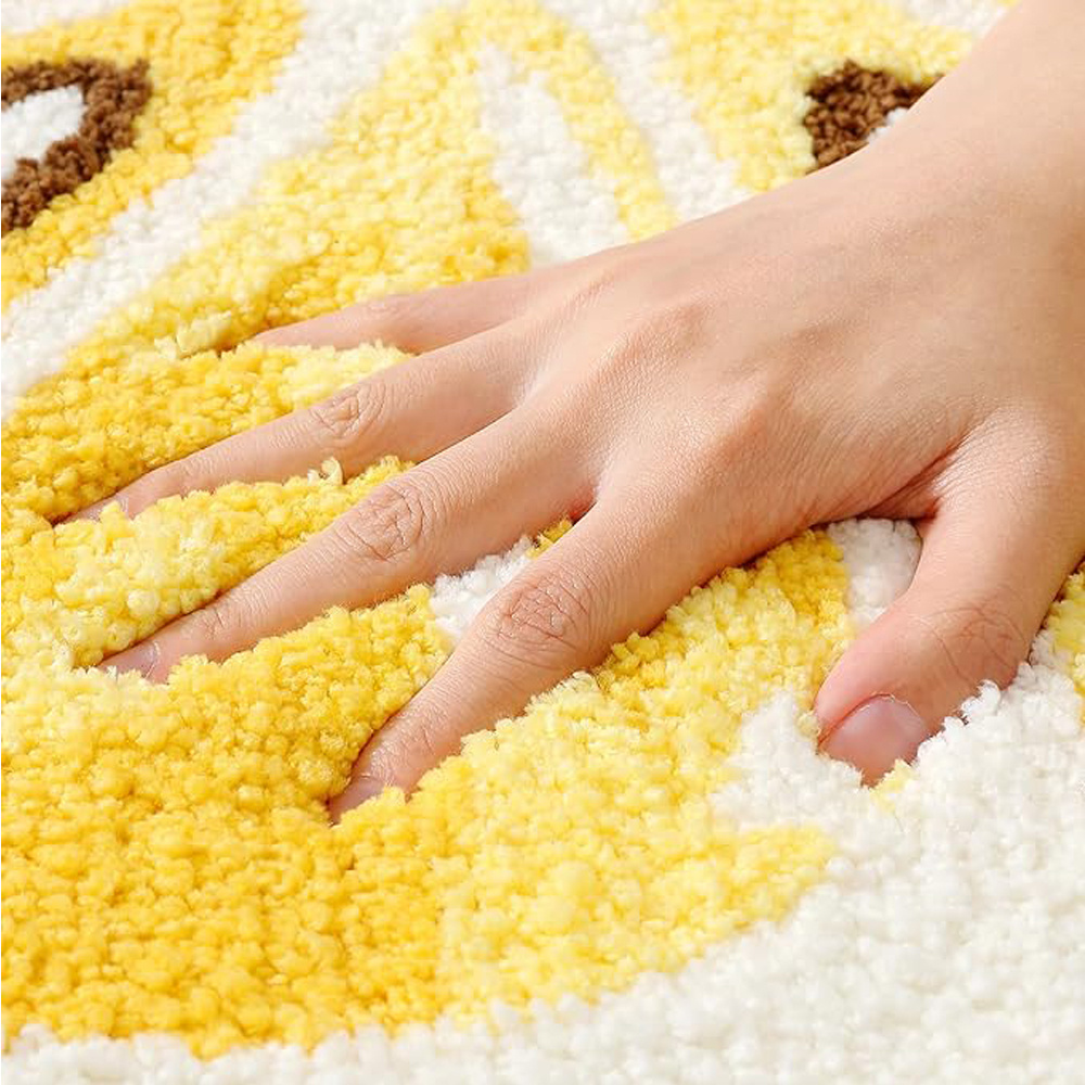 Lemon Shaped Non-Slip Microfiber Bath Rug for Bathroom - Image 2