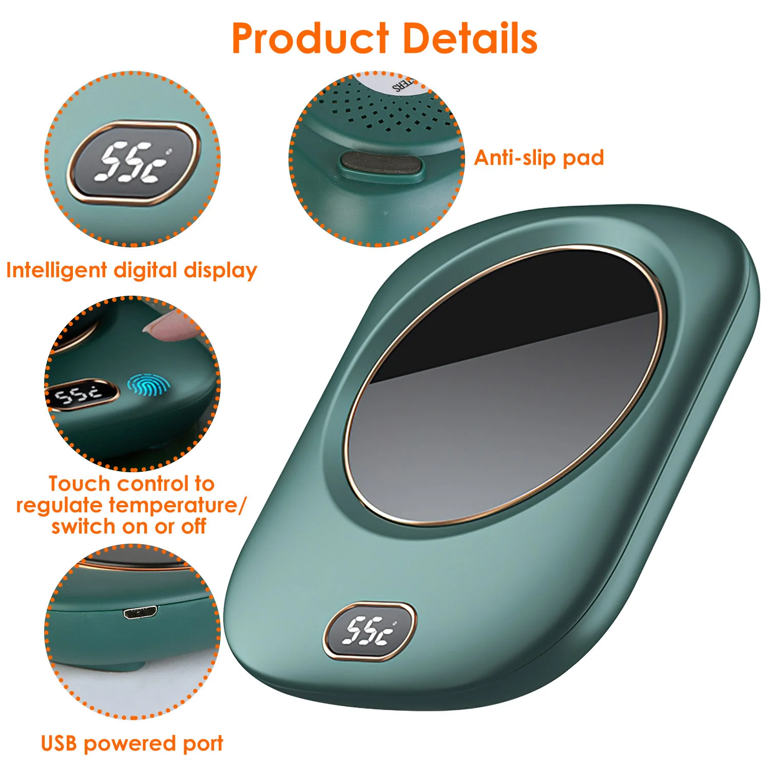 Electric Coffee Mug Warmer with 3 Temperature Settings for Desk - Image 2