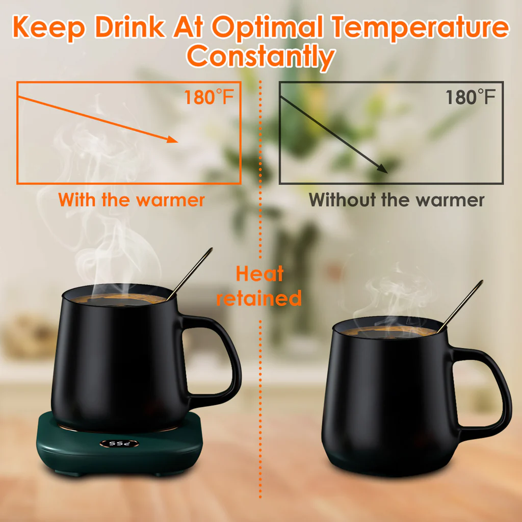 Electric Coffee Mug Warmer with 3 Temperature Settings for Desk - Image 8